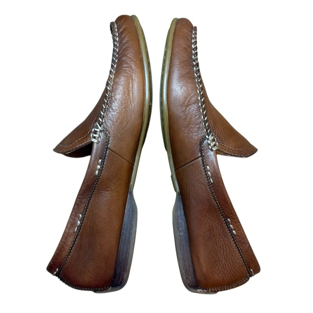 FRYE Brown Leather Moccasin Slip-Ons Driving Loafers Men’s Shoes - US Size 12 - Picture 9 of 14
